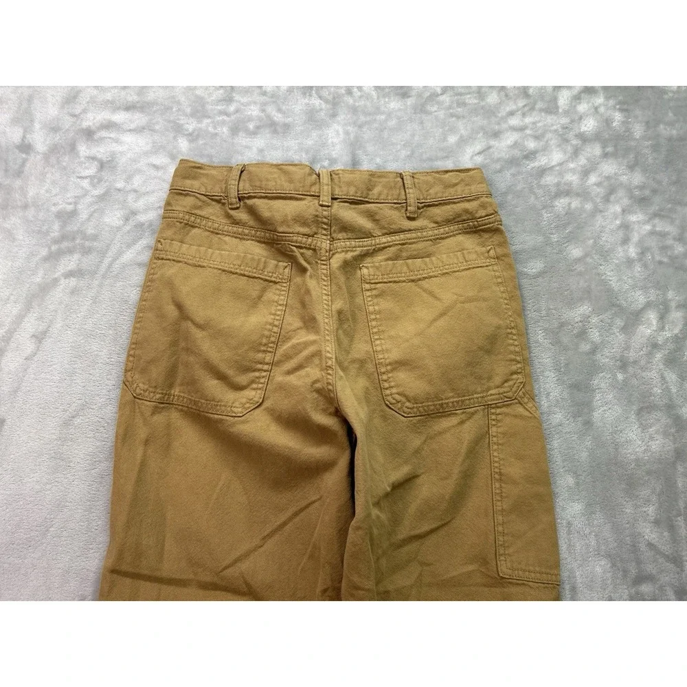 Uniqlo Tan Canvas Double Knee Carpenter Pants S 27-30 Inch Drawstring Workwear